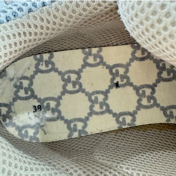 GUCCI White Leather & Mesh Flashtrek Women's Sneakers Made in Italy 38 - 8US - Picture 7 of 12